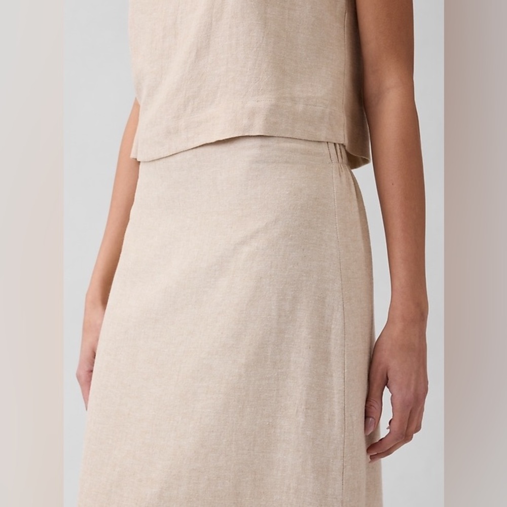 GAP Linen-Blend Midi Slip Skirt - Picture 4 of 8